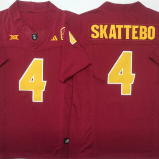 Men's Arizona State Sun Devils #4 Cam Skattebo Red 2025 F.U.S.E. Vapor Limited Stitched Jersey