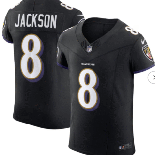 Men's Baltimore Ravens #8 Lamar Jackson Black 2025 F.U.S.E. Jacoby Jones Patch Vapor Limited Football Jersey
