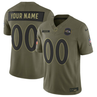 Men's Baltimore Ravens Active Player Custom Olive 2025 F.U.S.E. Salute to Service Limited Football Jersey