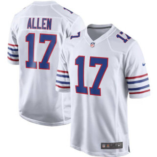 Men's Buffalo Bills #17 Josh Allen White Stitched Game Jersey
