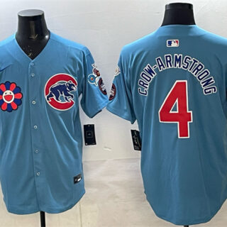 Men's Chicago Cubs #4 Pete Crow-Armstrong Blue 2025 Tokyo Series 2nd Alternate Limited Stitched Baseball Jersey