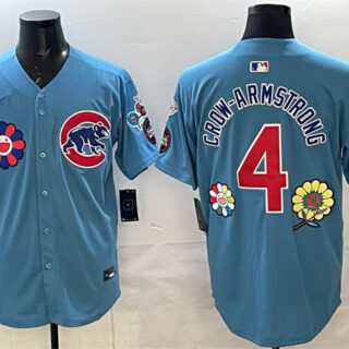 Men's Chicago Cubs #4 Pete Crow-Armstrong Blue 2025 Tokyo Series 2nd Alternate Limited Stitched Baseball Jerseys