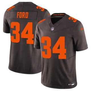 Men's Cleveland Browns #34 Jerome Ford Brown 2025 F.U.S.E. Alpha Dawg Limited Stitched Football Jersey