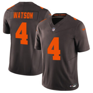 Men's Cleveland Browns #4 Deshaun Watson Brown 2025 F.U.S.E. Alpha Dawg Limited Stitched Football Jersey
