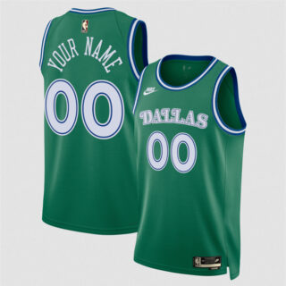Men's Dallas Mavericks Active Player Custom Green 2025 Classic Edition Stitched Basketball Jersey