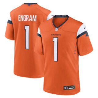 Men's Denver Broncos #1 Evan Engram Orange 2025 Alternate Stitched Game Jersey