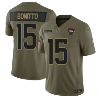 Men's Denver Broncos #15 Nik Bonitto Olive 2025 F.U.S.E. Salute to Service Limited Stitched Football Jersey
