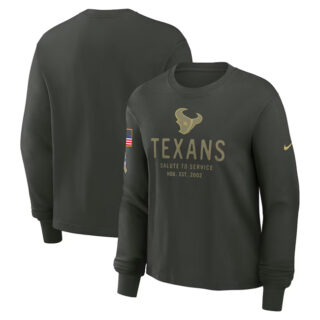 Men's Houston Texans Dark Green 2025 Salute to Service Sideline Dri-FIT Long Sleeve T-Shirt
