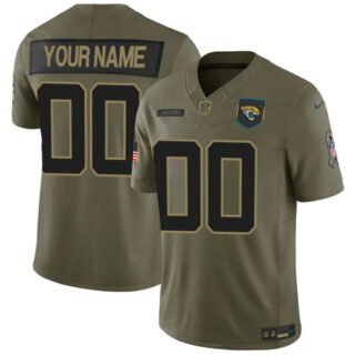 Men's Jacksonville Jaguars Active Player Custom Olive 2025 F.U.S.E. Salute to Service Limited Stitched Football Jersey