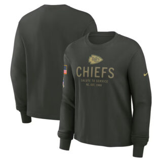 Men's Kansas City Chiefs Dark Green 2025 Salute to Service Sideline Dri-FIT Long Sleeve T-Shirt