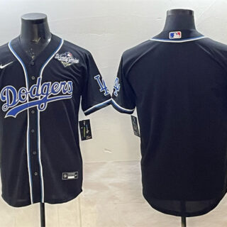 Men's Los Angeles Dodgers Blank Black Fashion 2025 World Series Cool Base Stitched Baseball Jersey
