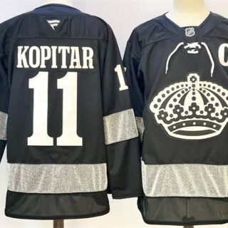 Men's Los Angeles Kings #11 Anze Kopitar Black With C Patch Alternate Stitched Hockey Jersey