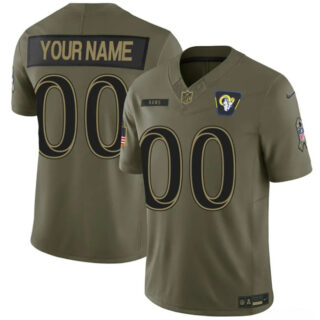 Men's Los Angeles Rams Active Player Custom Olive 2025 F.U.S.E. Salute to Service Limited Stitched Football Jersey
