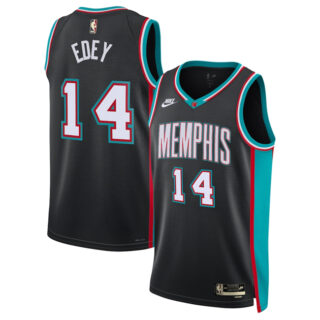 Men's Memphis Grizzlies #14 Zach Edey Black 2025 Classic Edition Stitched Basketball Jersey