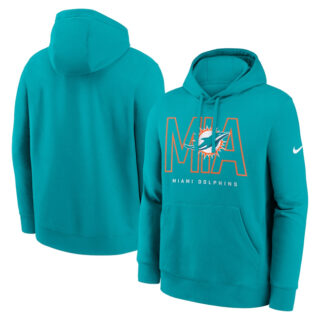 Men's Miami Dolphins Aqua Busted Play Club Fleece Pullover Hoodie