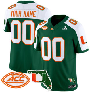 Men's Miami Hurricanes Active Player Custom Green Alternate 2024 F.U.S.E. Florida Patch Vapor Limited Stitched Football Jersey
