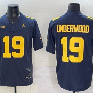 Men's Michigan Wolverines #19 Bryce Underwood Navy F.U.S.E. 2025 Vapor Limited Stitched Football Jersey