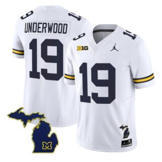 Men's Michigan Wolverines #19 Bryce Underwood White F.U.S.E. 2025 Vapor Limited Stitched Football Jersey