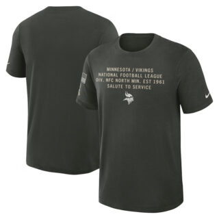Men's Minnesota Vikings Dark Green 2025 Salute to Service Sideline Slub Dri-FIT T-Shirt