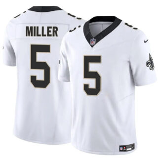 Men's New Orleans Saints #5 Kendre Miller White 2025 F.U.S.E Vapor Limited Stitched Football Jersey