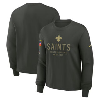 Men's New Orleans Saints Dark Green 2025 Salute to Service Sideline Dri-FIT Long Sleeve T-Shirt