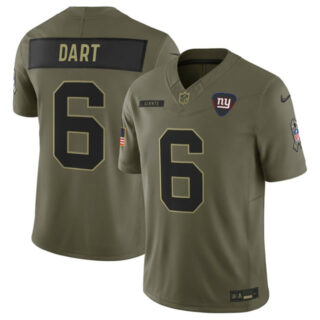 Men's New York Giants #6 Jaxson Dart Olive 2025 F.U.S.E. Salute to Service Limited Stitched Football Jersey