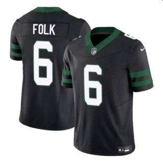 Men's New York Jets #6 Nick Folk Black 2025 F.U.S.E. Vapor Untouchable Limited Stitched Jersey