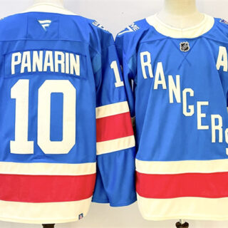 Men's New York Rangers #10 Artemi Panarin Blue 2025 With A Patch Stitched Hockey Jersey