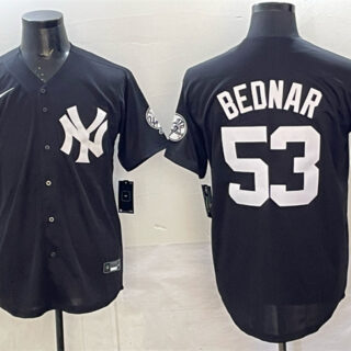 Men's New York Yankees #53 David Bednar Black Stitched Baseball Jersey