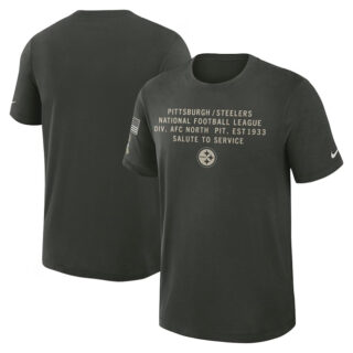 Men's Pittsburgh Steelers Dark Green 2025 Salute to Service Sideline Slub Dri-FIT T-Shirt