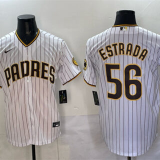 Men's San Diego Padres #56 Jeremiah Estrada White Cool Base Stitched Baseball Jersey