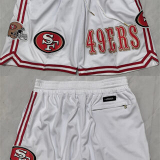 Men's San Francisco 49ers White Shorts (Run Small)