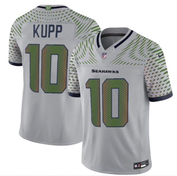 Men's Seattle Seahawks #10 Cooper Kupp Grey 2025 F.U.S.E. Rivalries Vapor Untouchable Limited Stitched Football Jersey