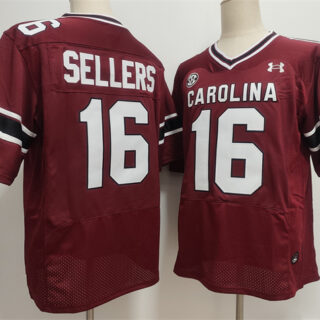 Men's South Carolina Fighting Gamecocks #16 LaNorris Sellers Garnet Stitched Jersey