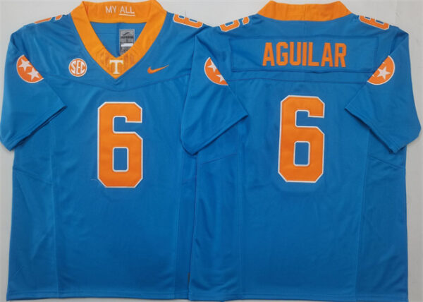 Men's Tennessee Volunteers #6 Joey Aguilar Blue 2025 F.U.S.E. Stitched Jersey