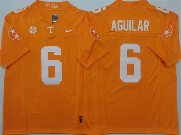 Men's Tennessee Volunteers #6 Joey Aguilar Orange F.U.S.E. Stitched Jersey 2