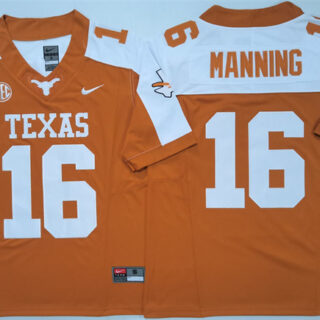 Men's Texas Longhorns #16 Peyton Manning Orange White F.U.S.E. Stitched Jersey