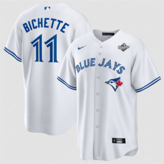 Men's Toronto Blue Jays #11 Bo Bichette White 2025 World Series Home Cool Base Stitched Baseball Jersey