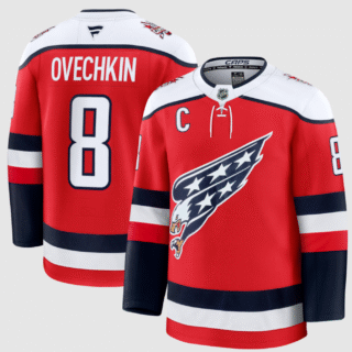 Men's Washington Capitals #8 Alexander Ovechkin Red 2025-26 With C Patch Alternate Stitched Hockey Jersey