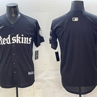 Men's Washington Commanders Blank Black 'Gothic Capitol Shadows Edition' Limited Stitched Baseball Jersey