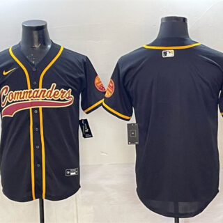 Men's Washington Commanders Blank Black Limited Stitched Baseball Jersey