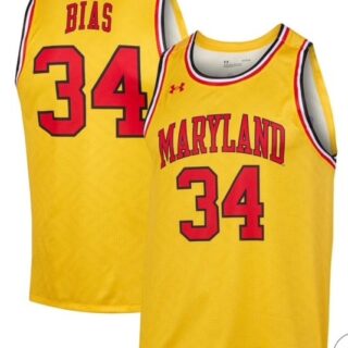 Men NCAA Maryland jersey BIAS #34 yellow Jersey