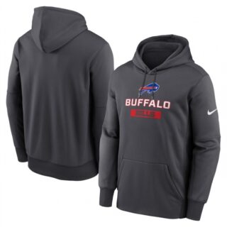 Men's Buffalo Bills Anthracite Toss Sweep Performance Pullover Hoodie