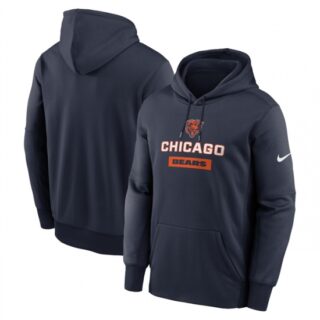 Men's Chicago Bears Navy Toss Sweep Performance Pullover Hoodie