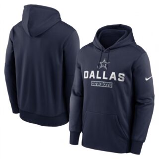 Men's Dallas Cowboys Navy Toss Sweep Performance Pullover Hoodie