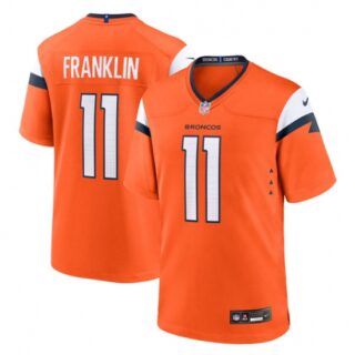 Men's Denver Broncos #11 Troy Franklin Orange 2025 Alternate Football Stitched Game Jersey