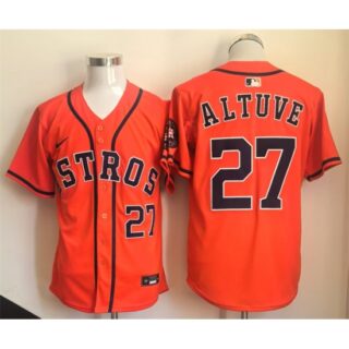 Men's Houston Astros #27 Jose Altuve Orange Limited Stitched Jersey