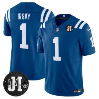 Men's Indianapolis Colts #1 Jim Irsay Blue 2025 F.U.S.E. Jim Irsay Vapor Limited Football Stitched Jersey