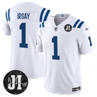 Men's Indianapolis Colts #1 Jim Irsay White 2025 F.U.S.E. Jim Irsay Vapor Limited Football Stitched Jersey