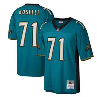 Men's Jacksonville Jaguars #71 Tony Boselli 1997 Mitchell & Ness Teal NFL Throwback Football Jersey